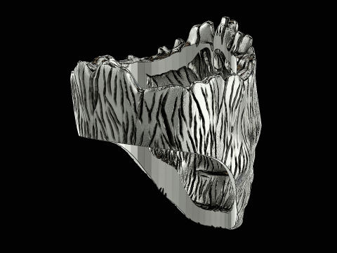 Groot head silver ring ready to print model 3D 打印模型