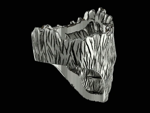 Groot head silver ring ready to print model 3D Print Model