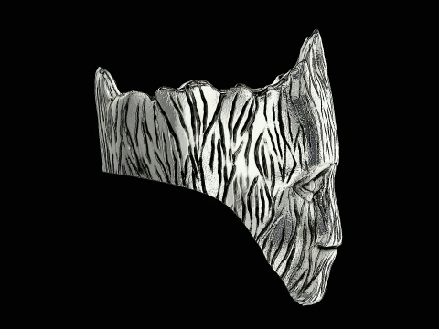 Groot head silver ring ready to print model 3D Print Model
