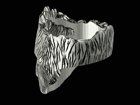 Groot head silver ring ready to print model 3D 打印模型