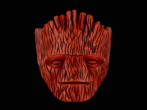 Groot head silver ring ready to print model 3D 打印模型