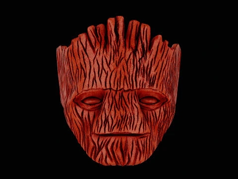 Groot head silver ring ready to print model 3D Print Model
