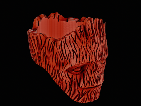 Groot head silver ring ready to print model 3D 打印模型