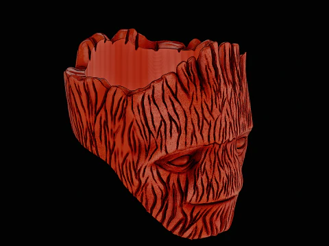 Groot head silver ring ready to print model 3D Print Model