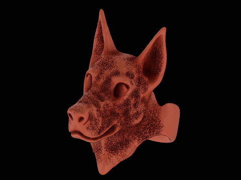 Dobermann-Kopf-Silberring, fertig zum Ausdrucken 3D Druckmodell