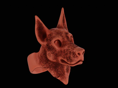 Doberman head silver ring ready to print model 3D Print Model