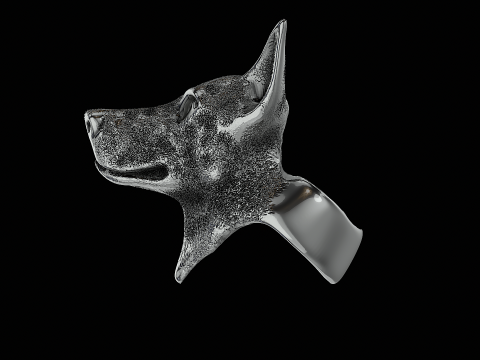 Doberman head silver ring ready to print model 3D printmodel
