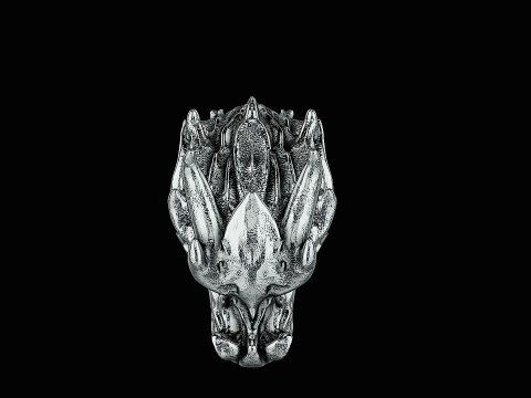 Dragon head silver ring ready to print model 3Dプリントモデル