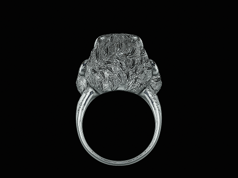 Ape head silver ring ready to print model 3D 打印模型