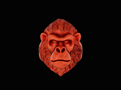 Ape head silver ring ready to print model 3D 打印模型