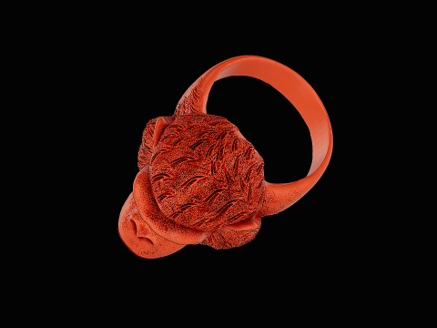 Ape head silver ring ready to print model 3D 打印模型