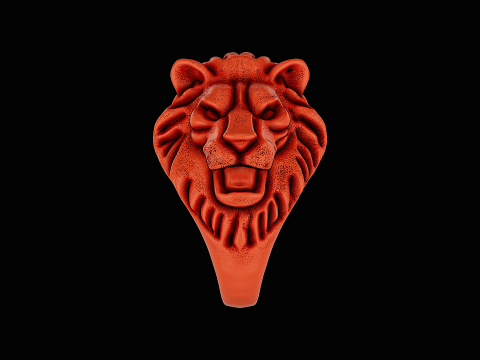Lion head silver ring ready to print model Model do druku 3D
