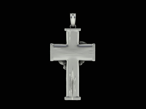Lamn on cross head silver ring ready to print model 3D-printmodel
