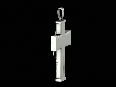 Lamn on cross head silver ring ready to print model 3D-printmodel