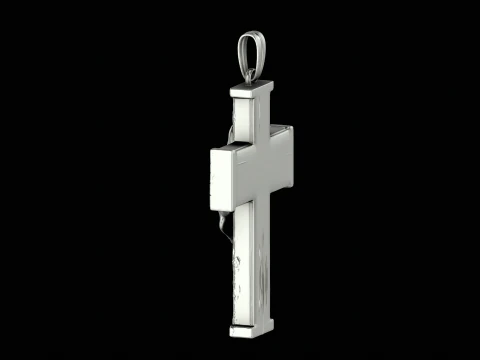 Lamn on cross head silver ring ready to print model 3D Print Model