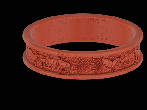 Deer silver ring ready to print model 3Dプリントモデル