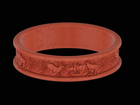 Deer silver ring ready to print model Model Cetak 3D