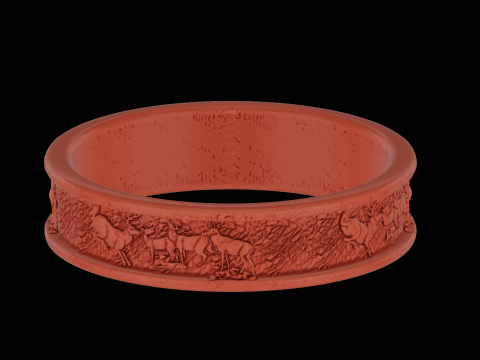 Deer silver ring ready to print model Model Cetak 3D