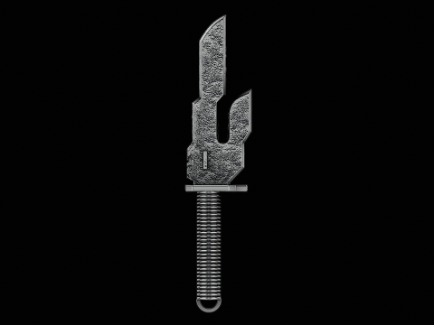 Blade of sword silver pendant ready to print model 3D Baskı Modeli