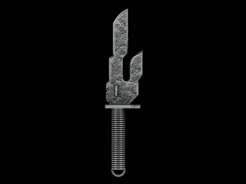 Pingente de l&acirc;mina de espada em prata pronto para imprimir modelo Modelo de Impressão 3D