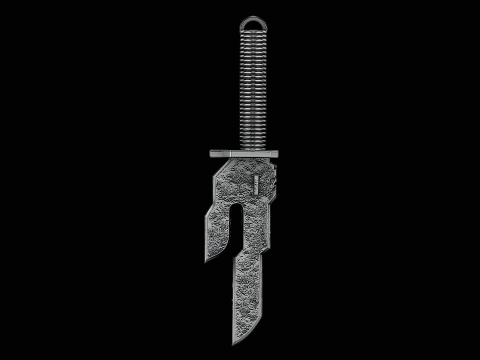 Blade of sword silver pendant ready to print model Modelo de impresión 3D