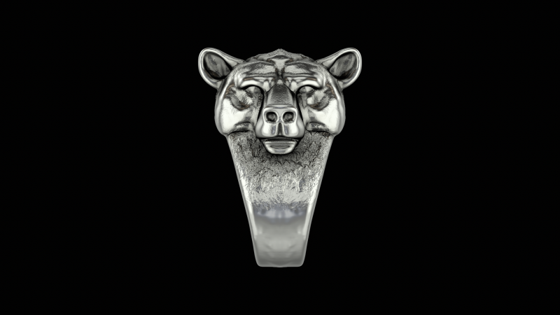 Bear silver ring ready to print model Modelo de impresión 3D .c4d .max .obj .3ds .fbx .stl .blend 