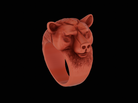 Bear silver ring ready to print model Modelo de impresión 3D