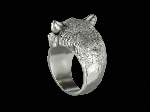 Bear silver ring ready to print model Modelo de impresión 3D