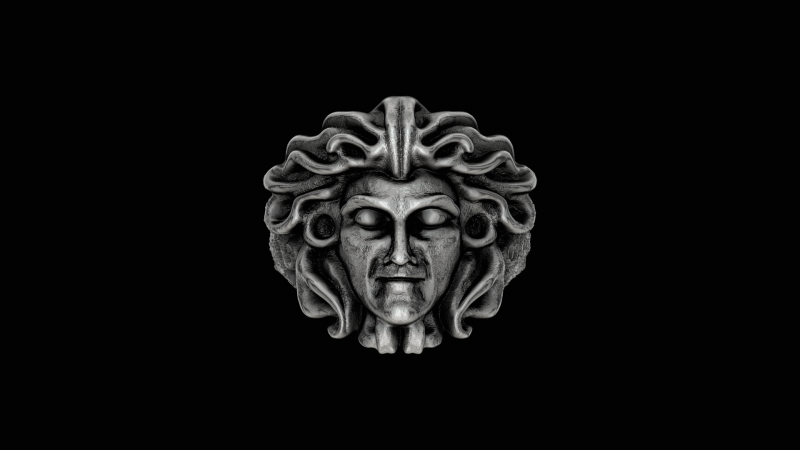 Medusa head silver ring ready to print model 3D 프린트 모델 .c4d .max .obj .3ds .fbx .stl .blend 