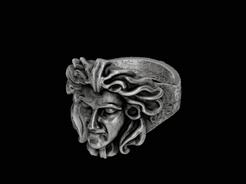 Medusa head silver ring ready to print model 3D 프린트 모델