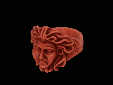 Medusa head silver ring ready to print model 3D 프린트 모델