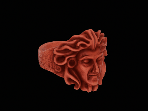 Medusa head silver ring ready to print model 3D 프린트 모델