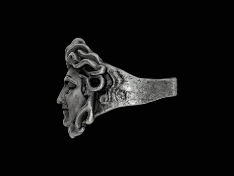 Medusa head silver ring ready to print model 3D 프린트 모델