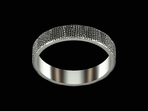 Snake textured silver ring ready to print model 3Dプリントモデル