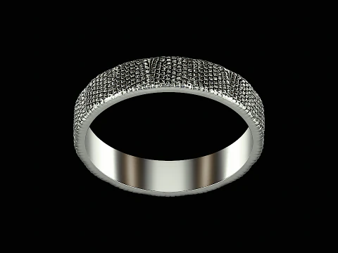 Snake textured silver ring ready to print model 3D Print Model