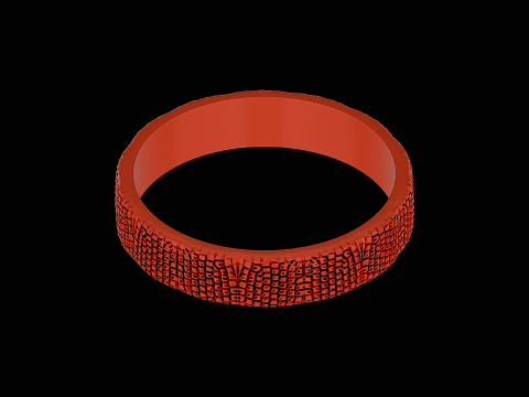 Snake textured silver ring ready to print model 3Dプリントモデル