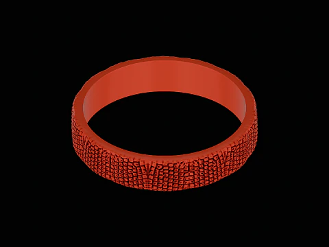 Snake textured silver ring ready to print model 3D Print Model