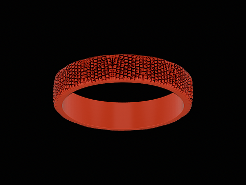 Snake textured silver ring ready to print model 3Dプリントモデル