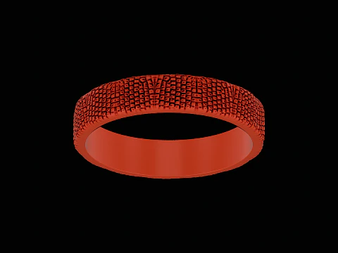 Snake textured silver ring ready to print model 3D Print Model