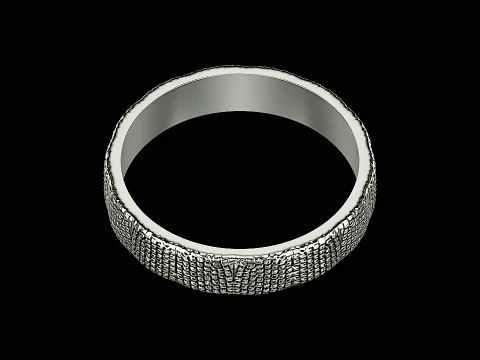 Snake textured silver ring ready to print model 3D Print Model