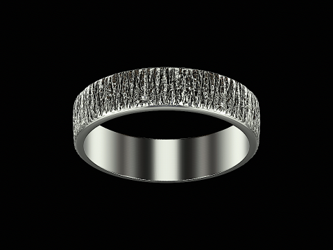 Wood textured silver ring ready to print 3Dプリントモデル