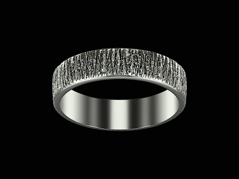 印刷可能なウッドテクスチャーのシルバーリング 3Dプリントモデル