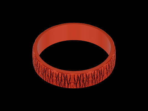 Wood textured silver ring ready to print 3Dプリントモデル