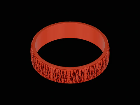 印刷可能なウッドテクスチャーのシルバーリング 3Dプリントモデル