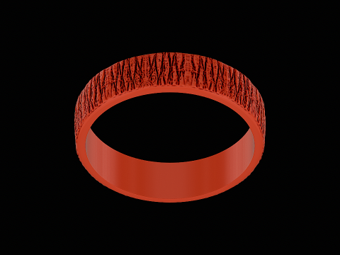 Wood textured silver ring ready to print 3Dプリントモデル