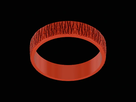 印刷可能なウッドテクスチャーのシルバーリング 3Dプリントモデル