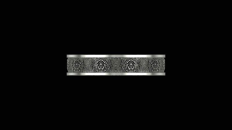 Flower textured silver ring ready to print Modelo de impresión 3D .c4d .max .obj .3ds .fbx .stl .blend 