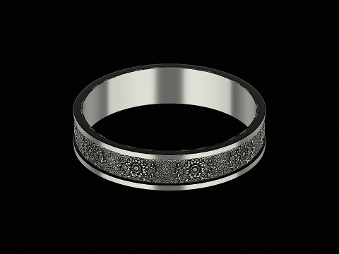 Flower textured silver ring ready to print Modelo de impresión 3D