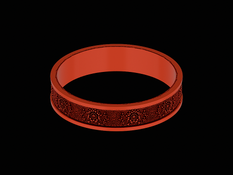 Flower textured silver ring ready to print Modelo de impresión 3D
