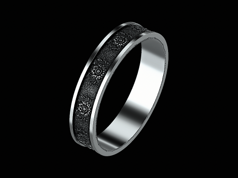 Flower textured silver ring ready to print Modelo de impresión 3D